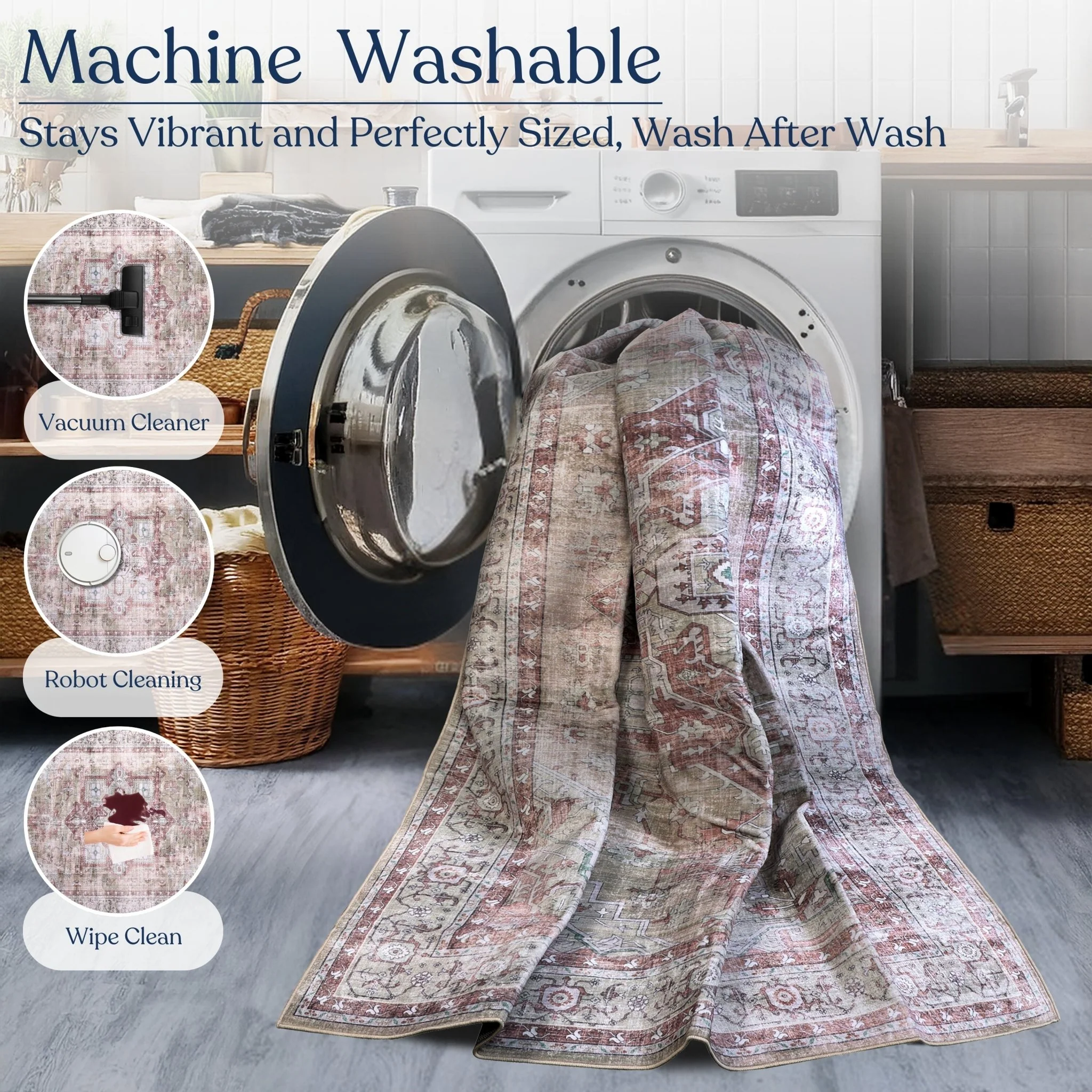 Desert Rose Machine Washable Rug - Image 8