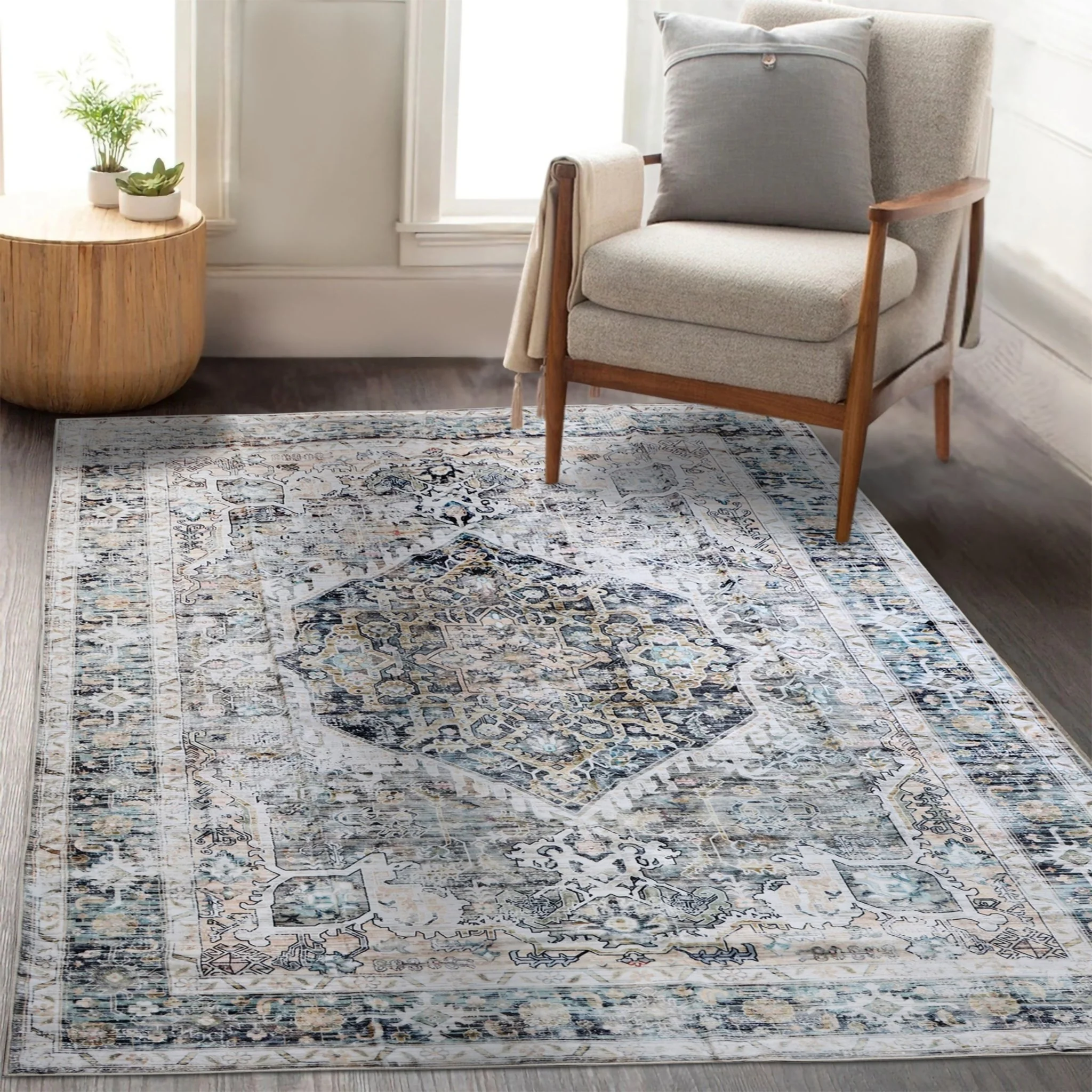 Antique Mist Machine Washable Rug - Image 3