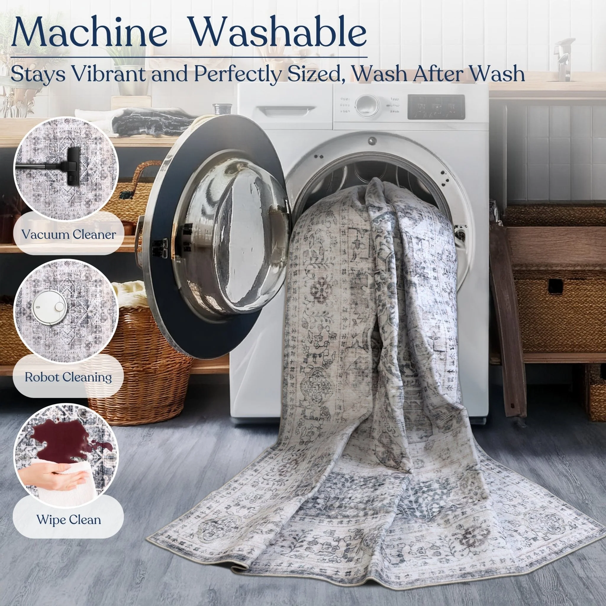 Eternal Ash Machine Washable Rug - Image 8
