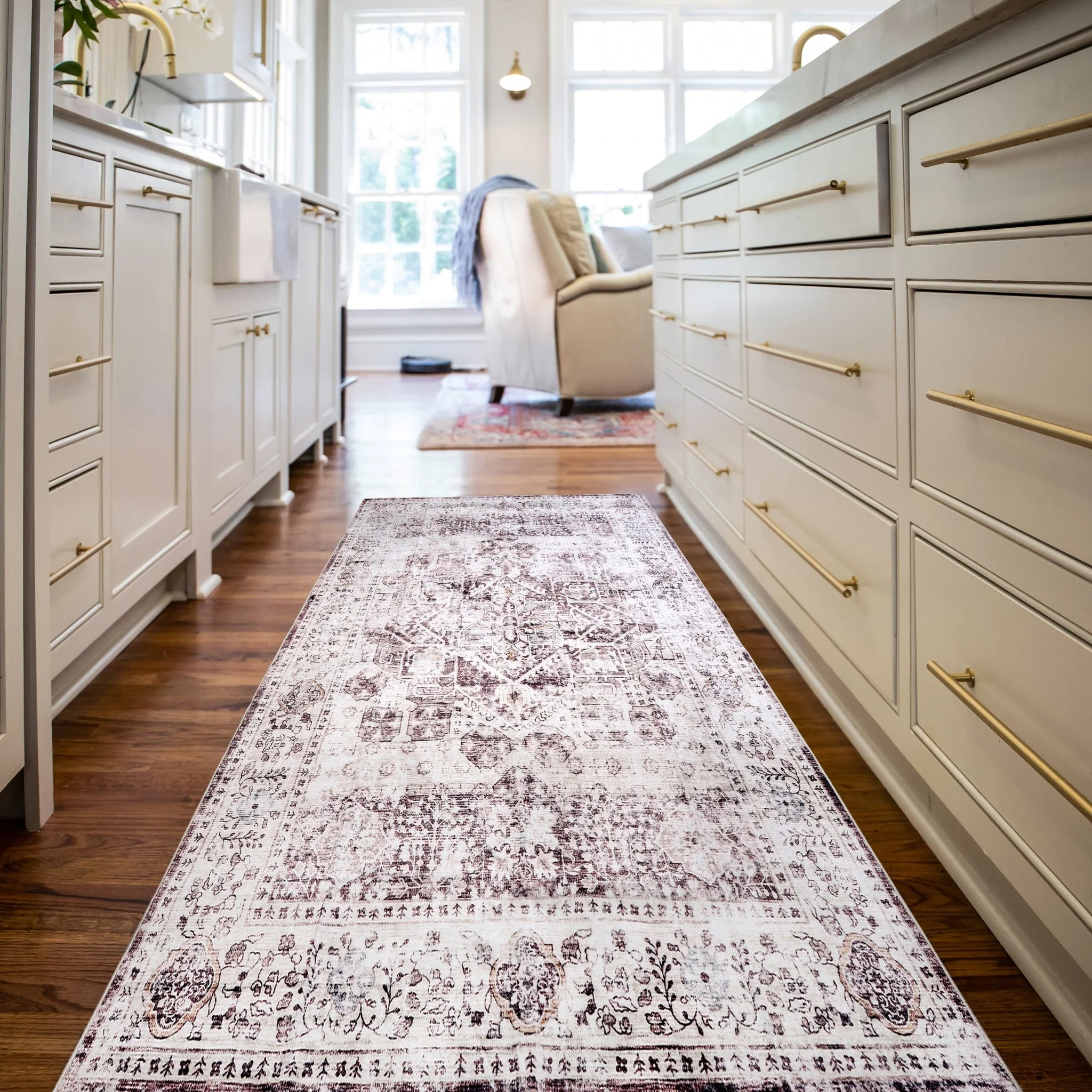 Vintage Cocoa Machine Washable Rug - Image 7