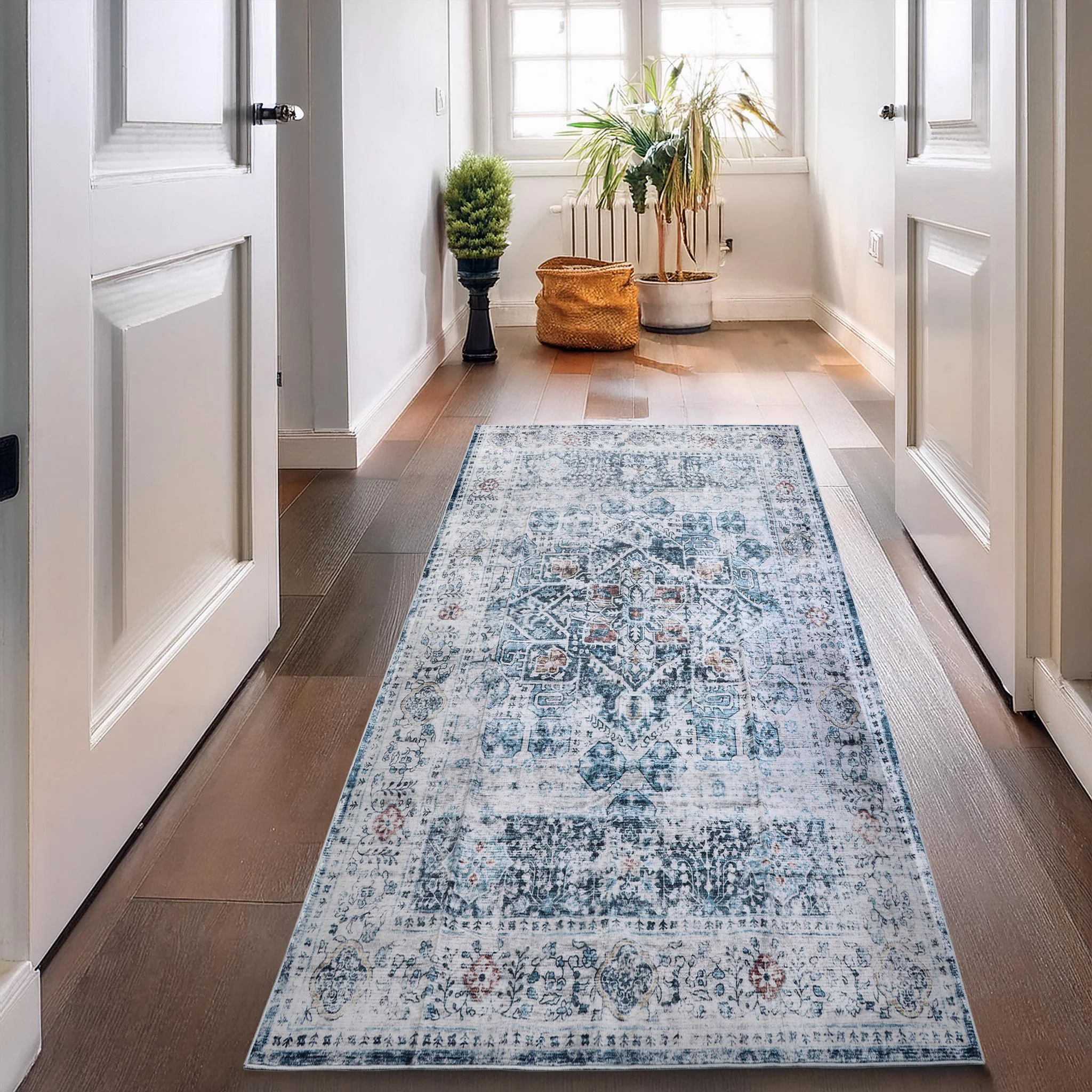 Misty Azure Machine Washable Rug - Image 9