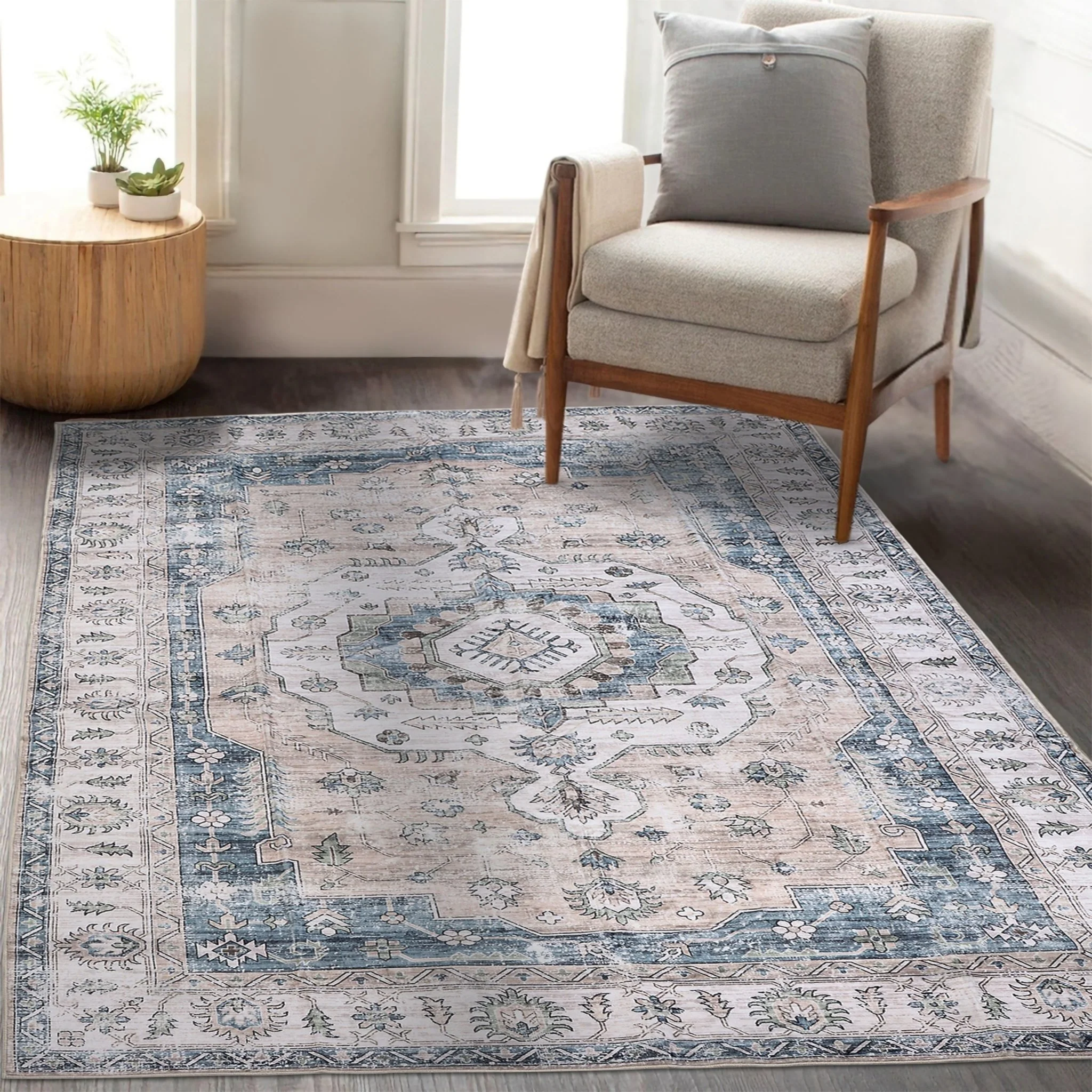 Vintage Bloom Machine Washable Rug - Image 3