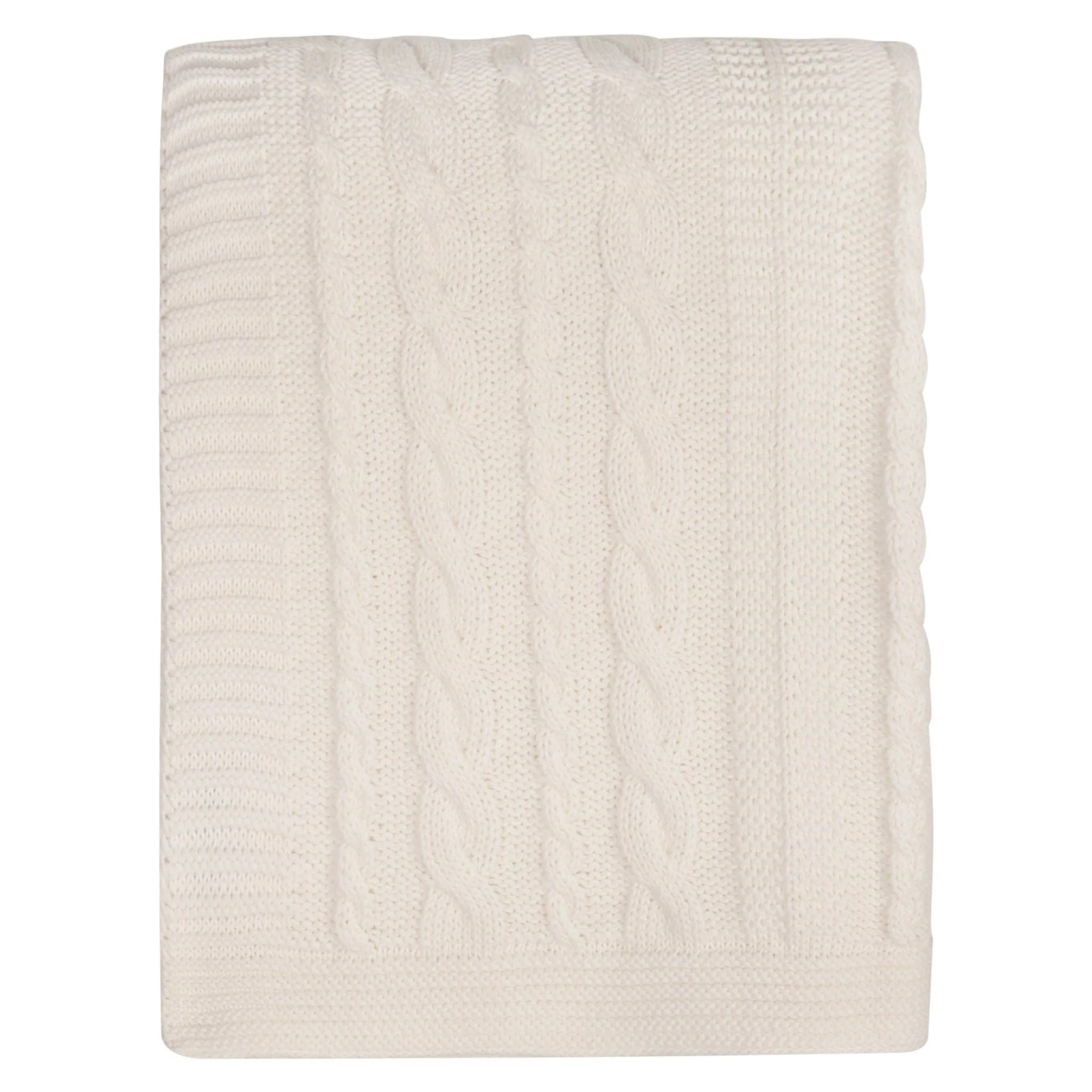100% Organic Cotton Cable Knit Throw Blanket - Image 11