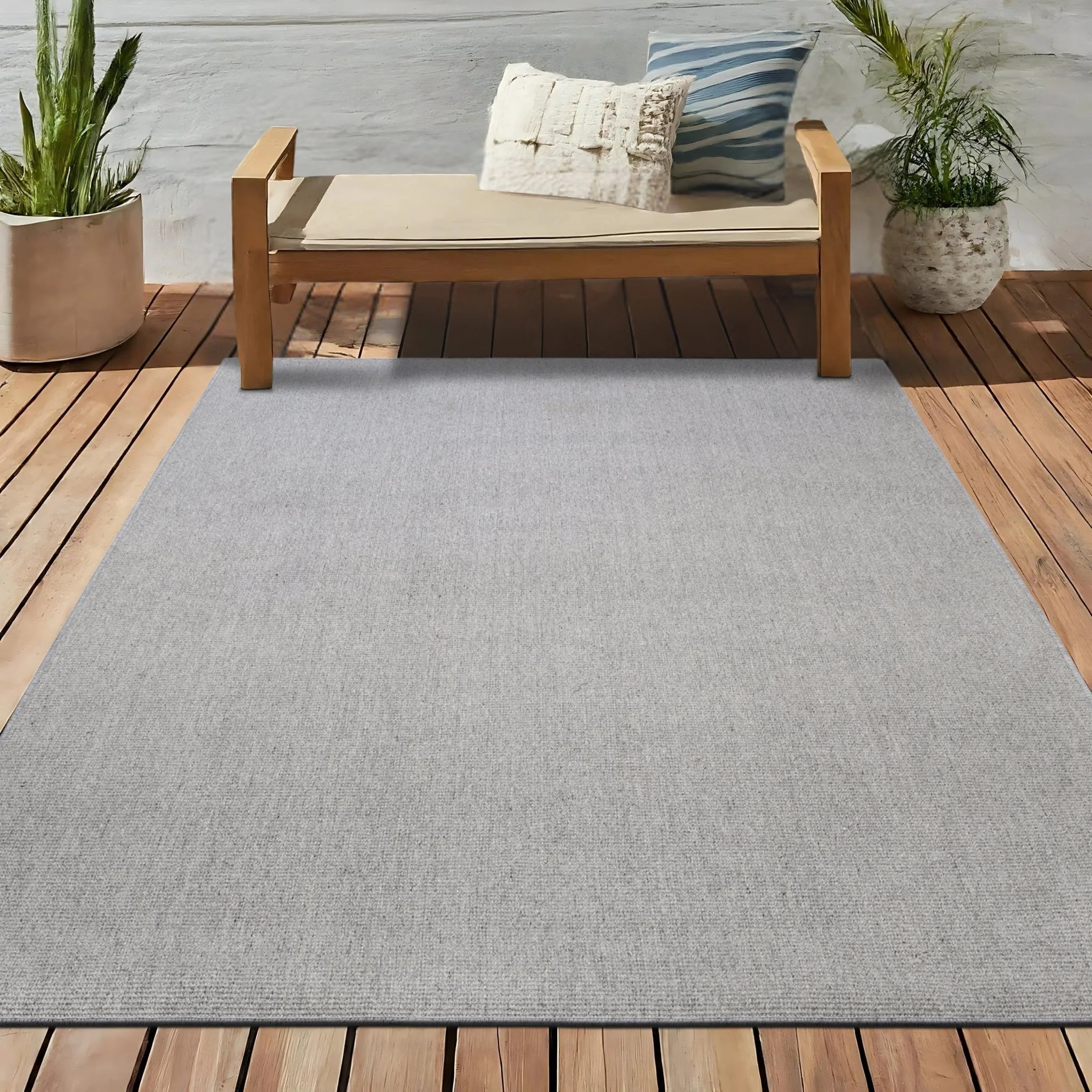 Washable PET Outdoor Rug (Light Grey) - Image 6